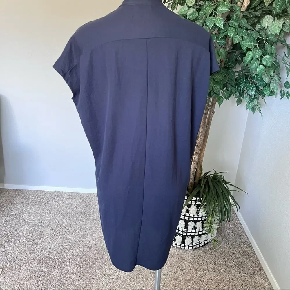 Club Monaco Women's Navy Popover Shift Tunic Mini Dress‎